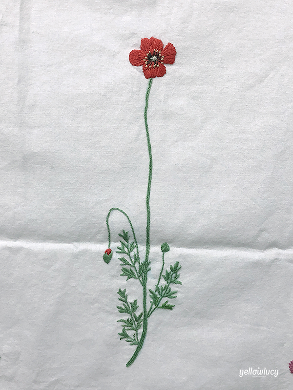 자수바란스 양귀비 자수