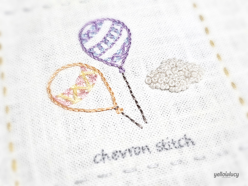 셰브론 스티치(Chevron Stitch) 풍선 자수